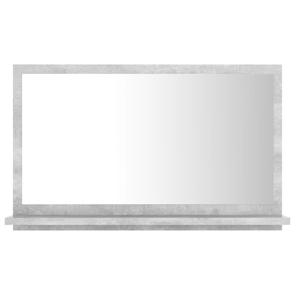 betonszürke forgácslap fürdőszobai tükör 60 x 10,5 x 37 cm