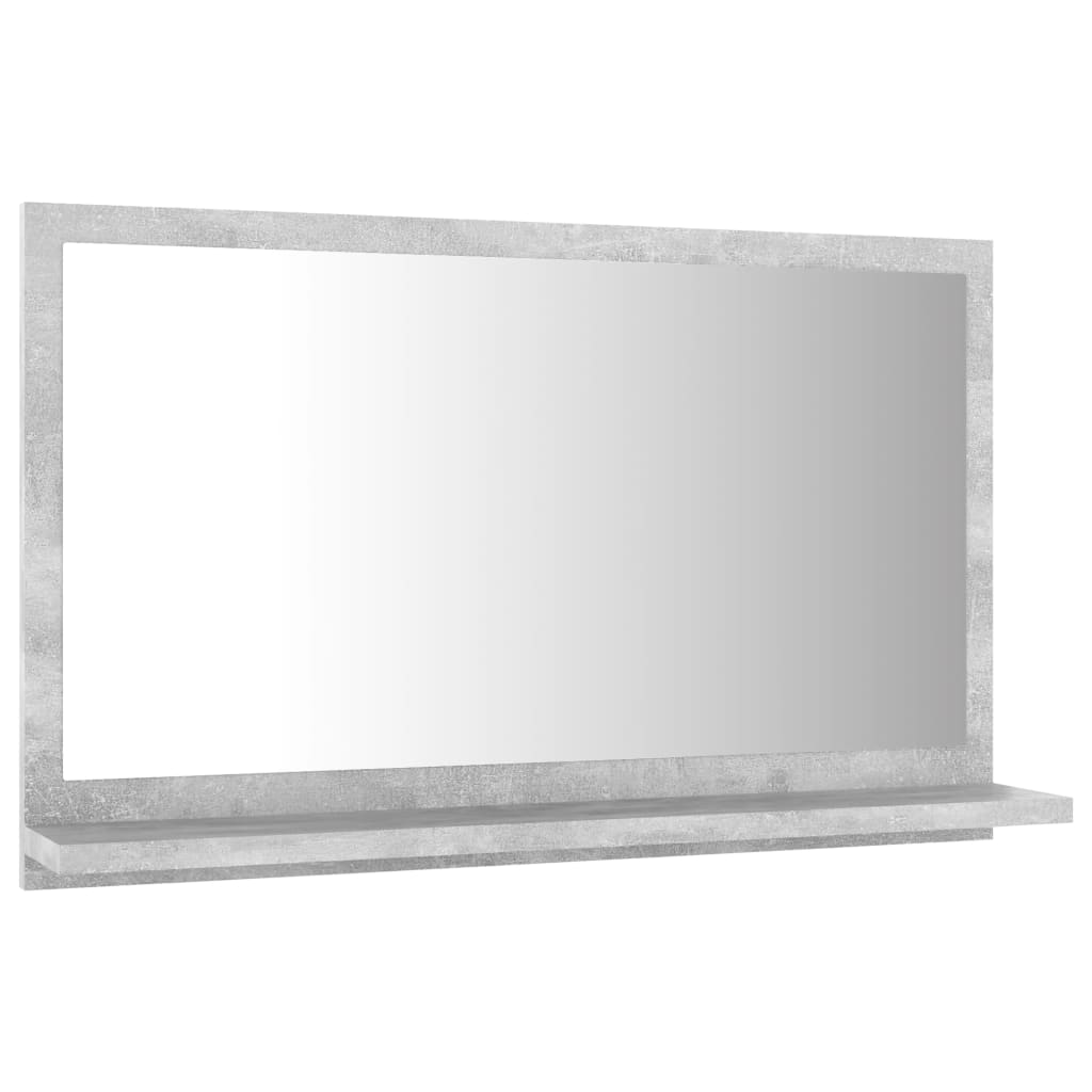 betonszürke forgácslap fürdőszobai tükör 60 x 10,5 x 37 cm