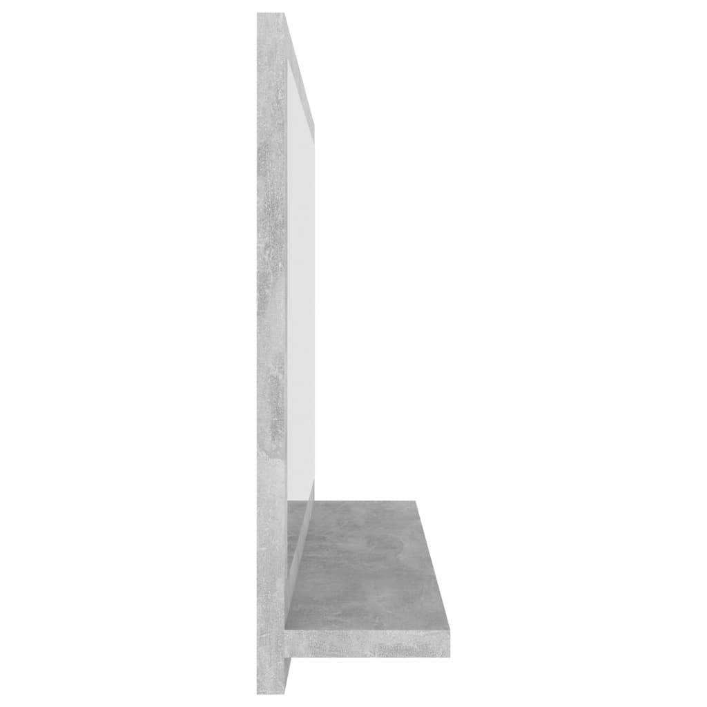 betonszürke forgácslap fürdőszobai tükör 60 x 10,5 x 37 cm
