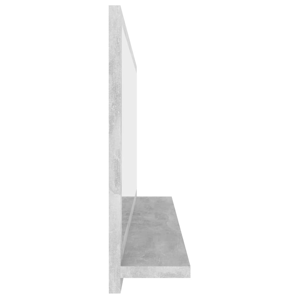 betonszürke forgácslap fürdőszobai tükör 90 x 10,5 x 37 cm