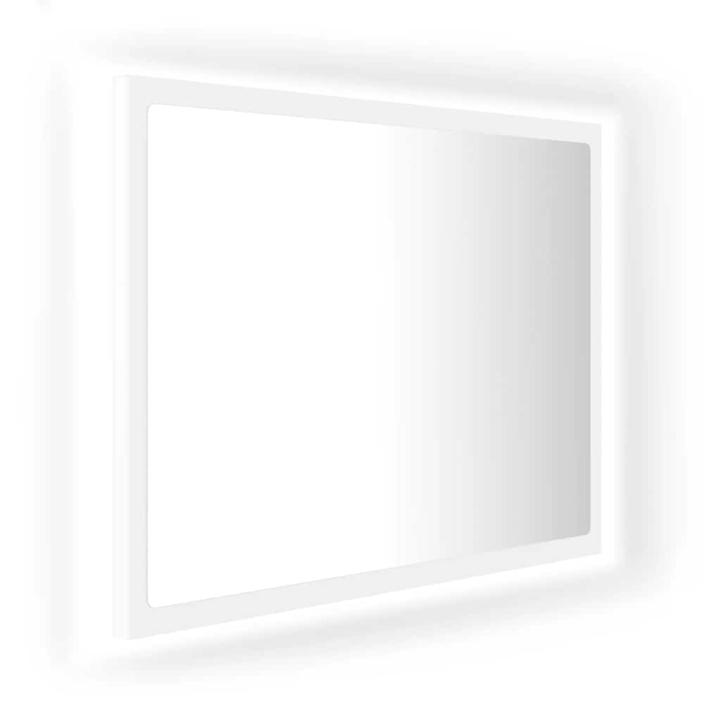 fehér akril LED-es fürdőszobai tükör 60 x 8,5 x 37 cm
