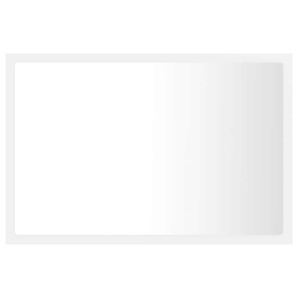 fehér akril LED-es fürdőszobai tükör 60 x 8,5 x 37 cm