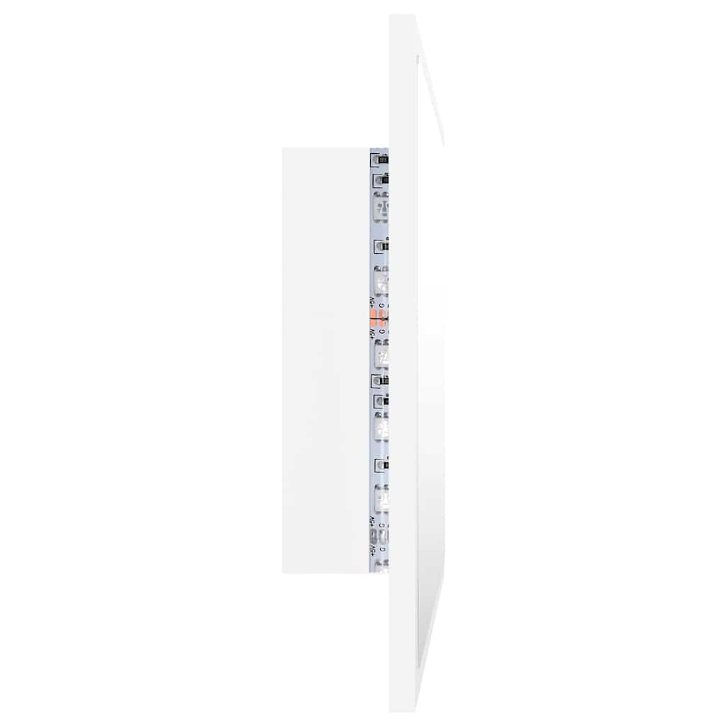 fehér akril LED-es fürdőszobai tükör 60 x 8,5 x 37 cm
