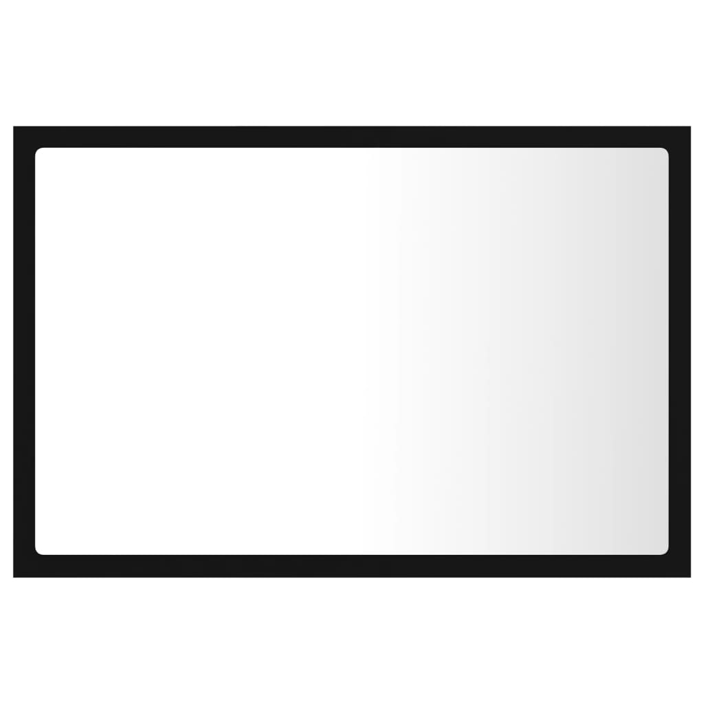 fekete akril LED-es fürdőszobai tükör 60x8,5x37 cm
