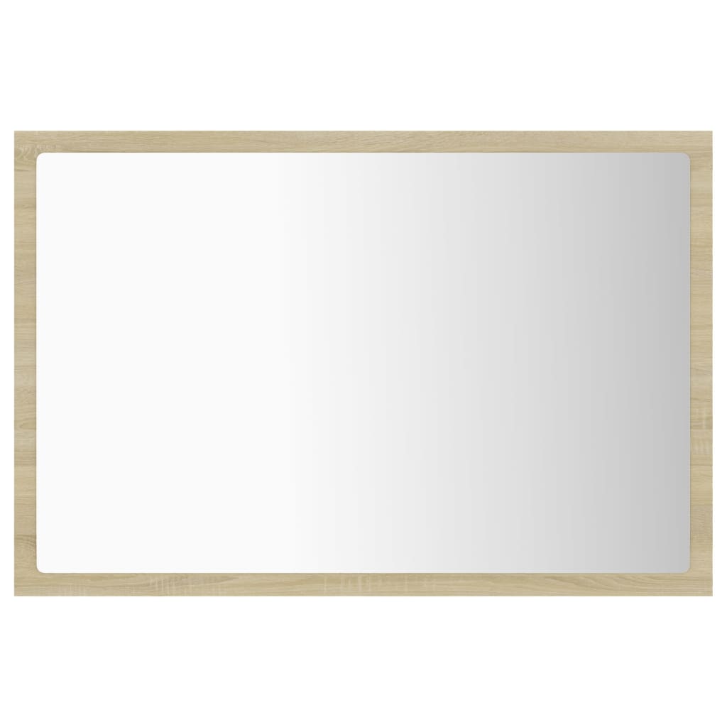 sonoma tölgy akril LED-es fürdőszobai tükör 60x8,5x37 cm