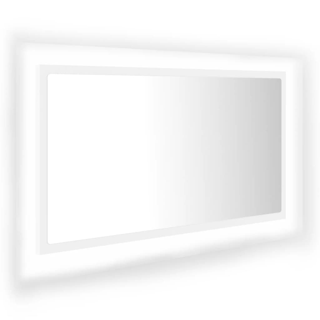 fehér akril LED-es fürdőszobai tükör 80 x 8,5 x 37 cm