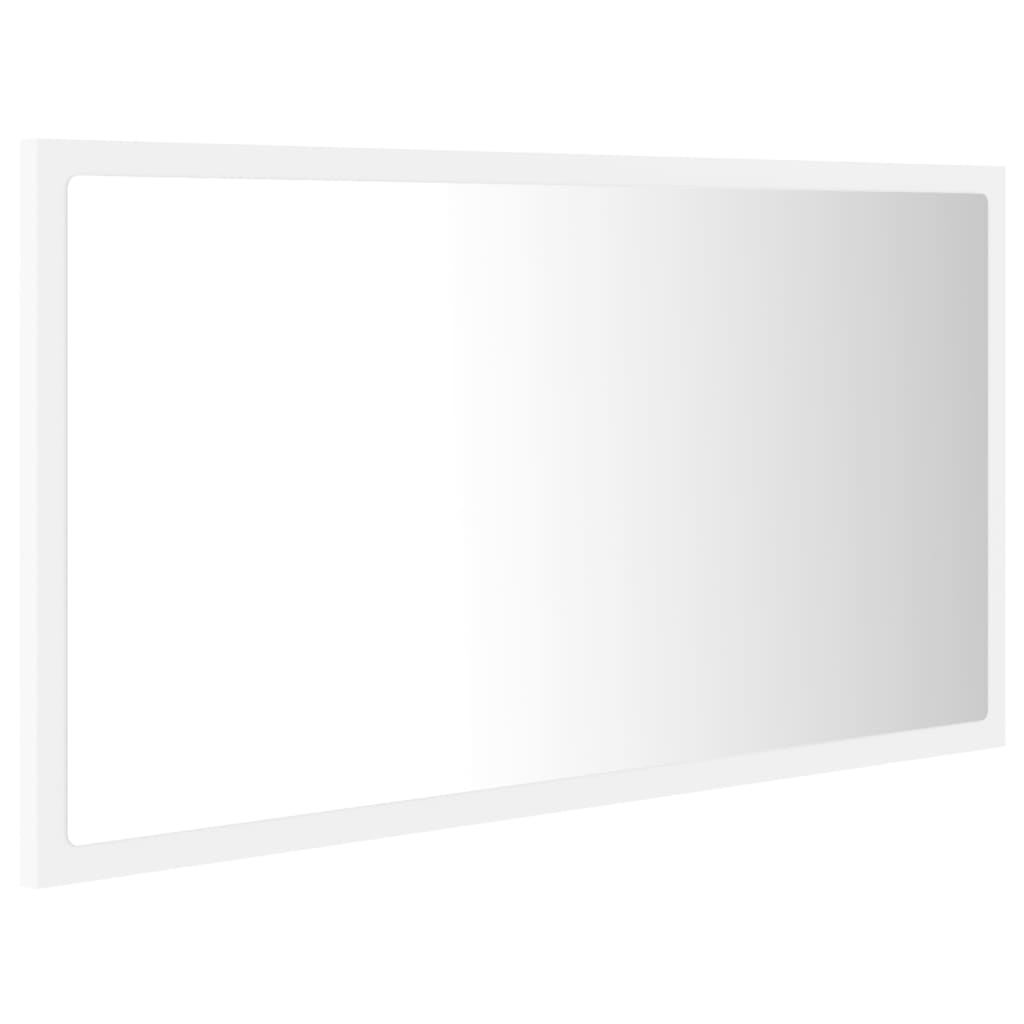 fehér akril LED-es fürdőszobai tükör 80 x 8,5 x 37 cm