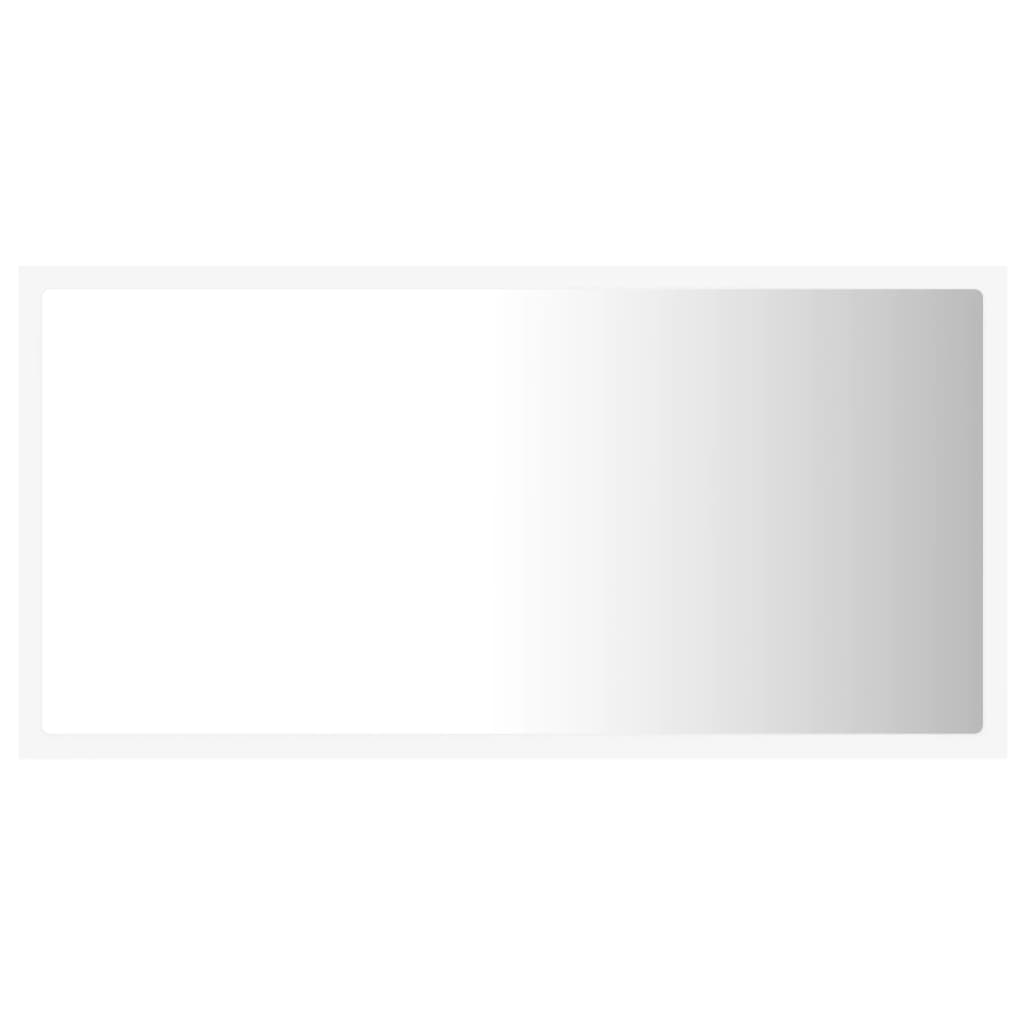 fehér akril LED-es fürdőszobai tükör 80 x 8,5 x 37 cm