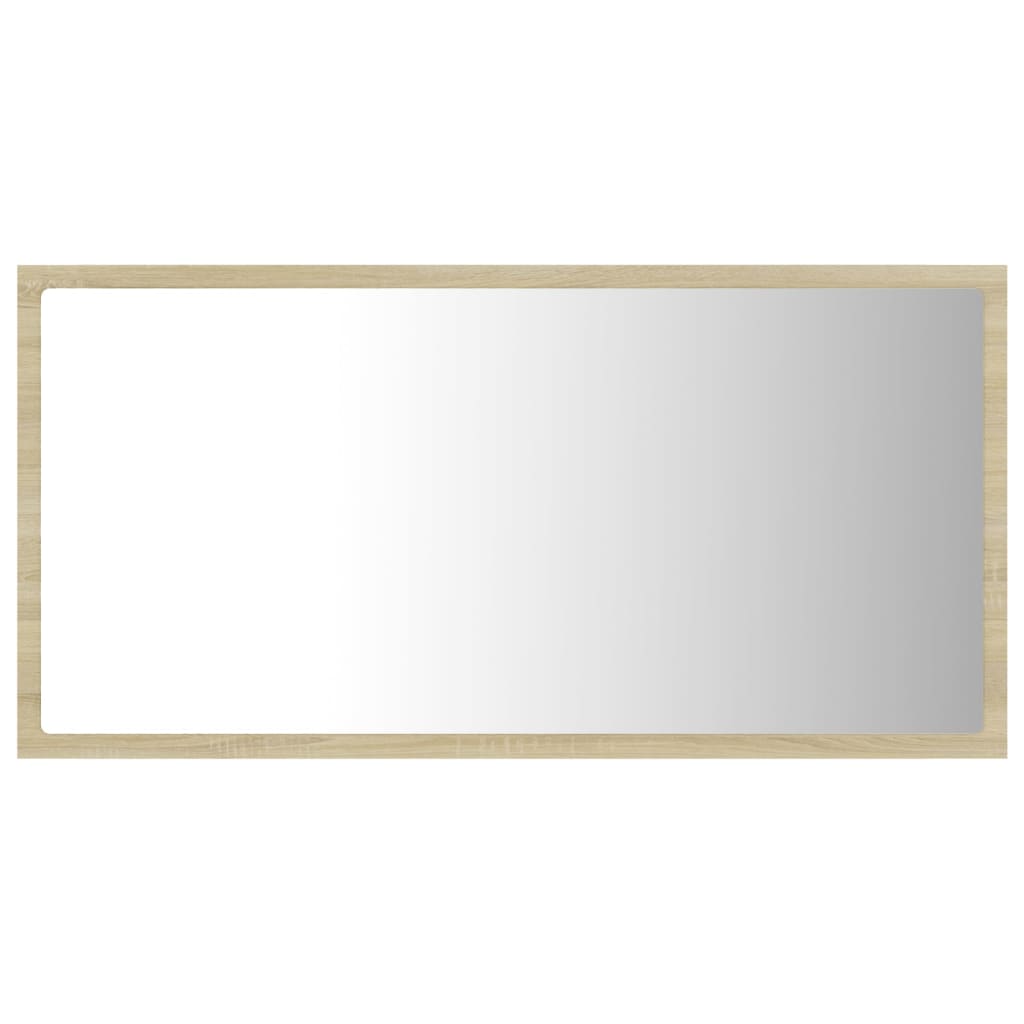 sonoma-tölgy akril LED-es fürdőszobai tükör 80x8,5x37 cm