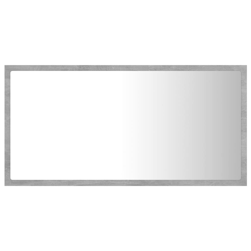 betonszürke akril LED-es fürdőszobatükör 80x8,5x37 cm