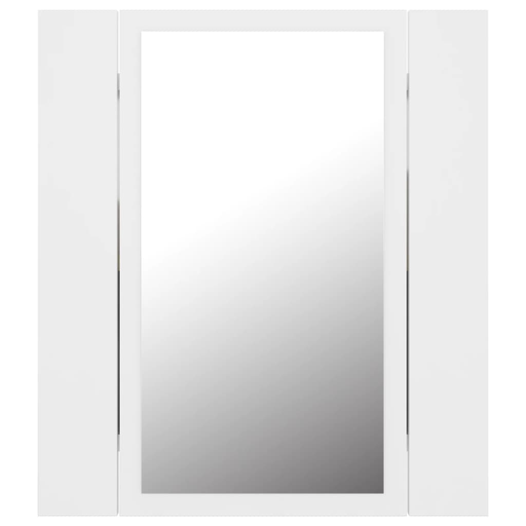 fehér akril LED-es fürdőszobaszekrény tükörrel 40 x 12 x 45 cm