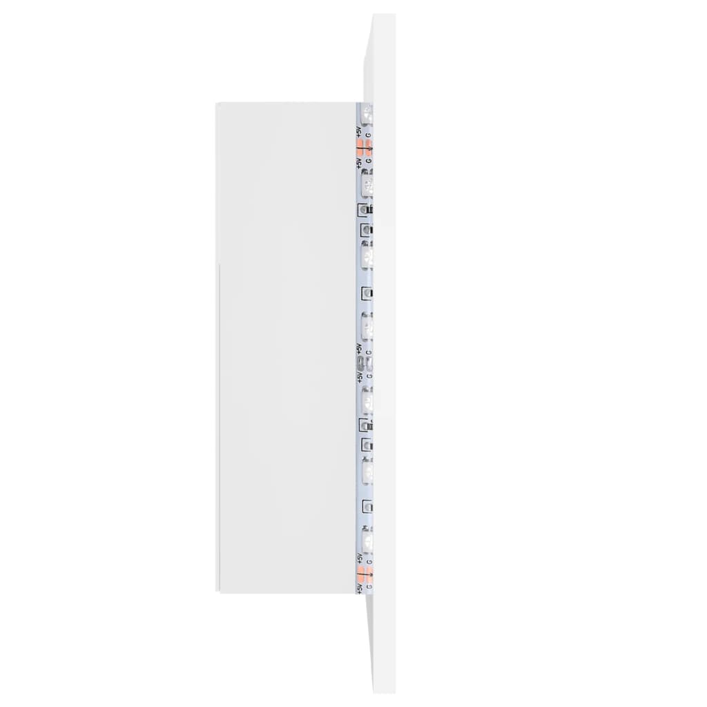 fehér akril LED-es fürdőszobaszekrény tükörrel 40 x 12 x 45 cm