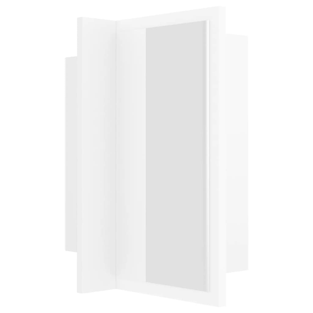 fehér akril LED-es fürdőszobaszekrény tükörrel 40 x 12 x 45 cm