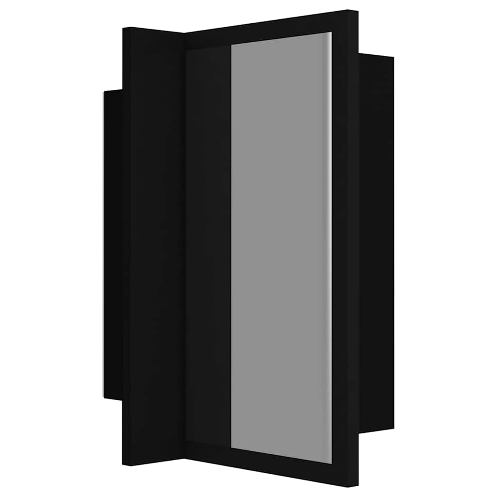 fekete akril LED-es fürdőszobaszekrény tükörrel 40x12x45 cm