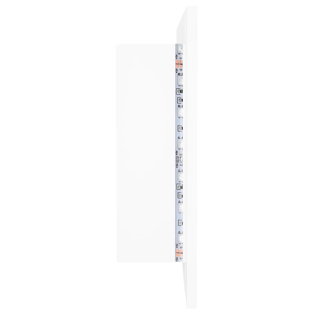 fehér akril LED-es fürdőszobaszekrény tükörrel 100 x 12 x 45 cm