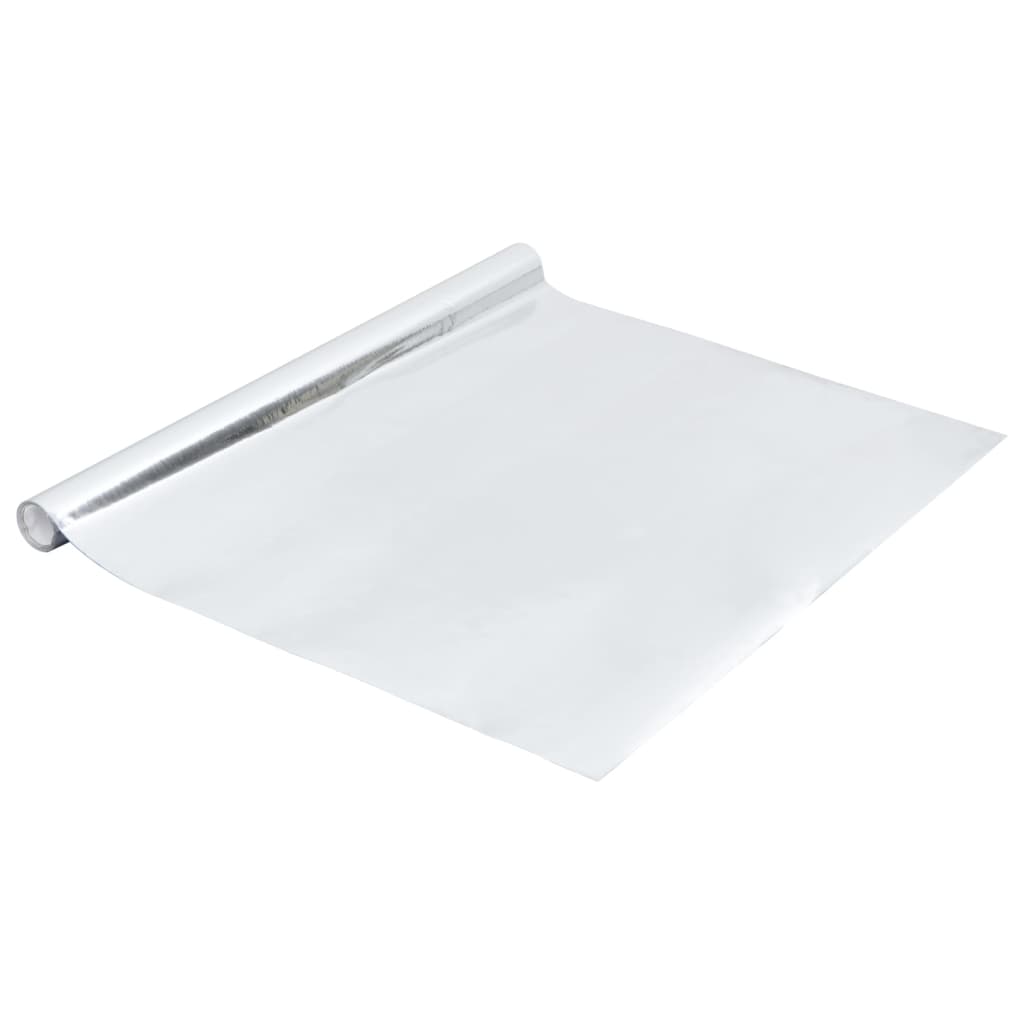 magasfényű ezüst öntapadó PVC bútorfólia 500 x 90 cm