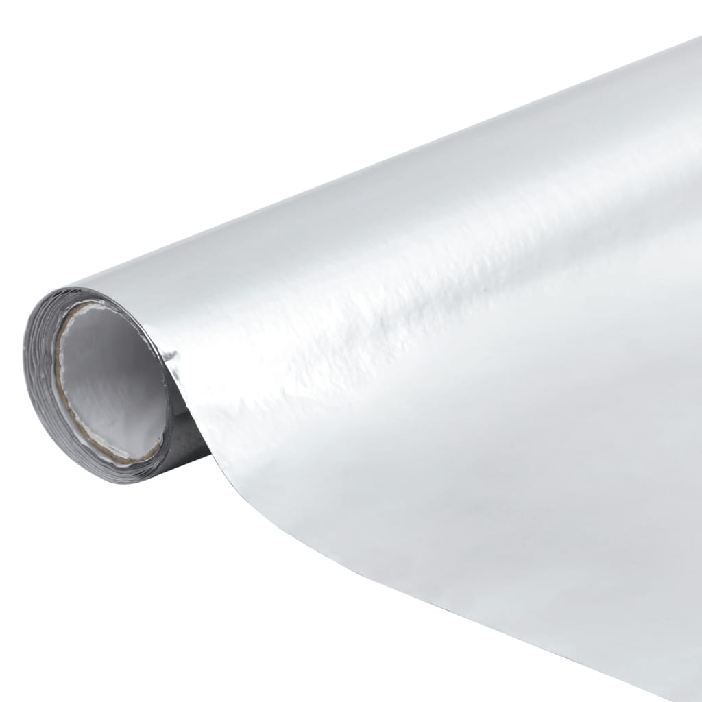 magasfényű ezüst öntapadó PVC bútorfólia 500 x 90 cm