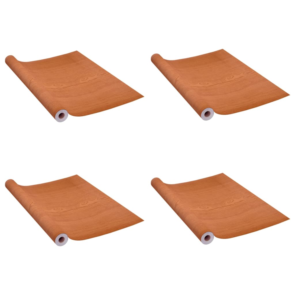 4 db világos tölgyszínű öntapadó PVC ajtófólia 210 x 90 cm
