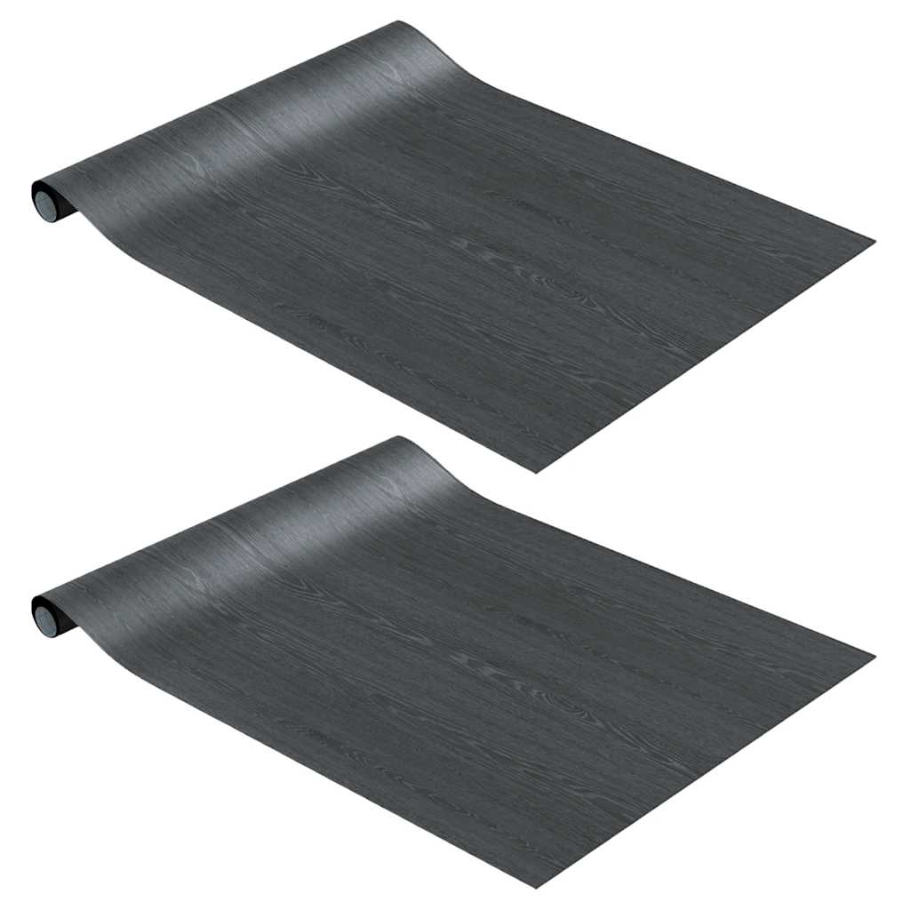 2 db sötét faszínű öntapadó PVC ajtófólia 500 x 90 cm
