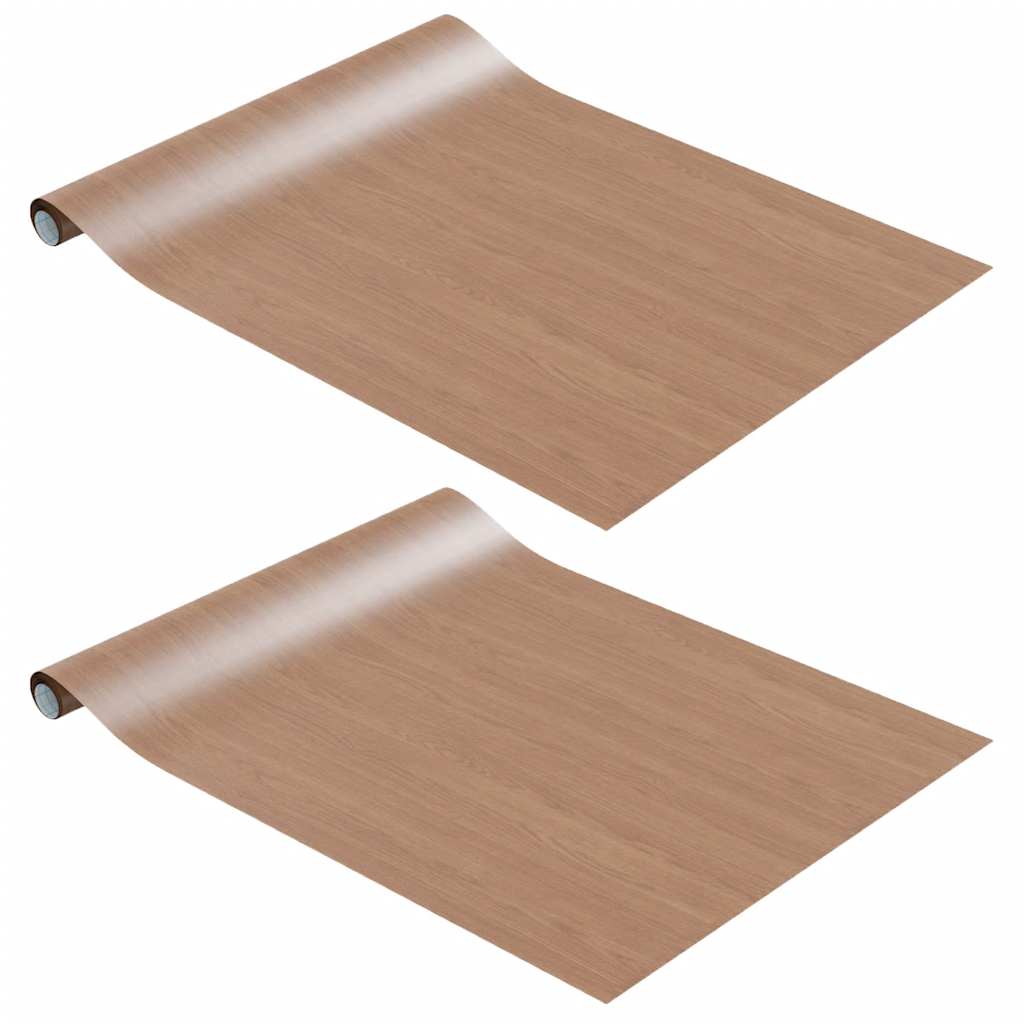 2 db világos tölgyszínű öntapadó PVC ajtófólia 500 x 90 cm