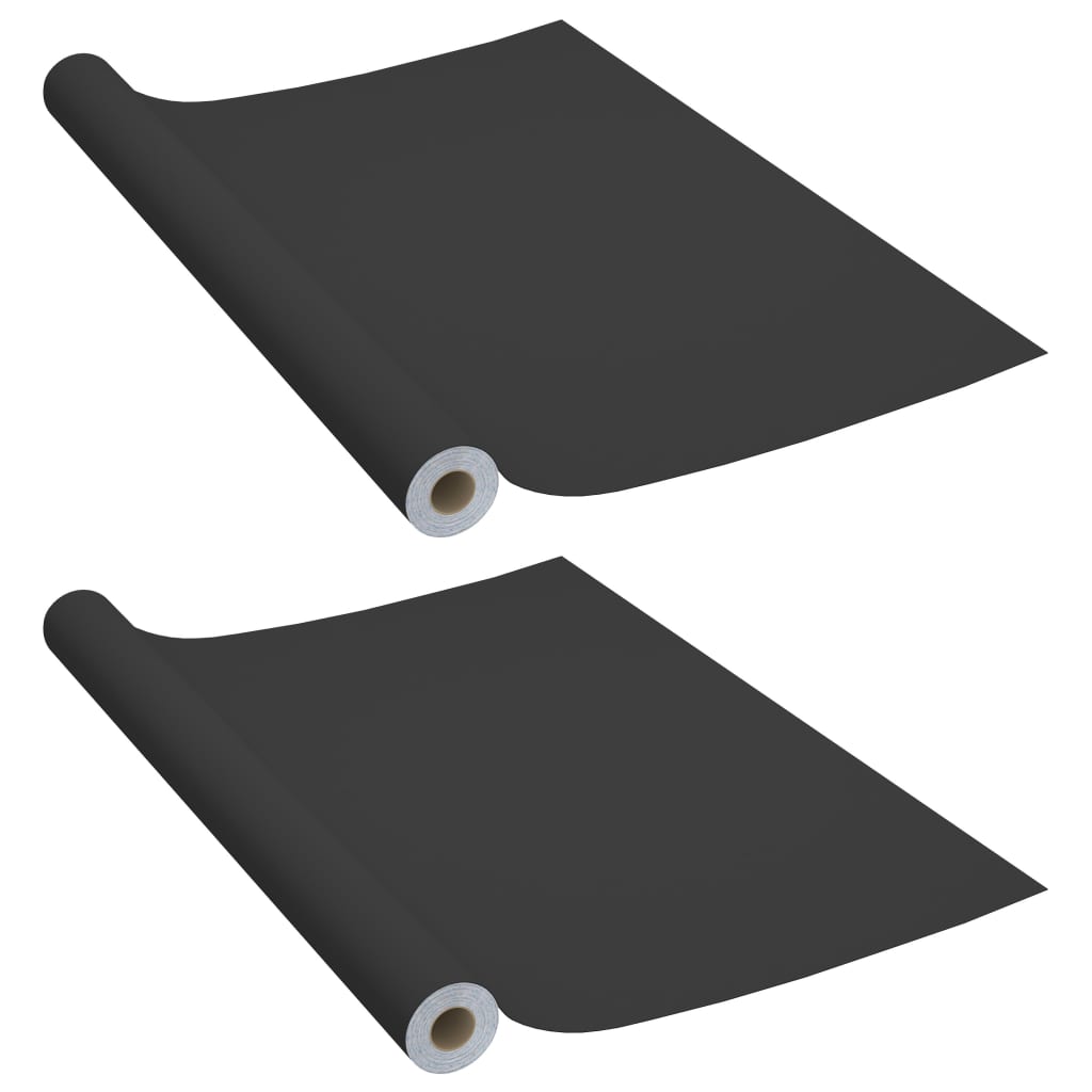 2 db fekete öntapadó PVC ajtófólia 500 x 90 cm