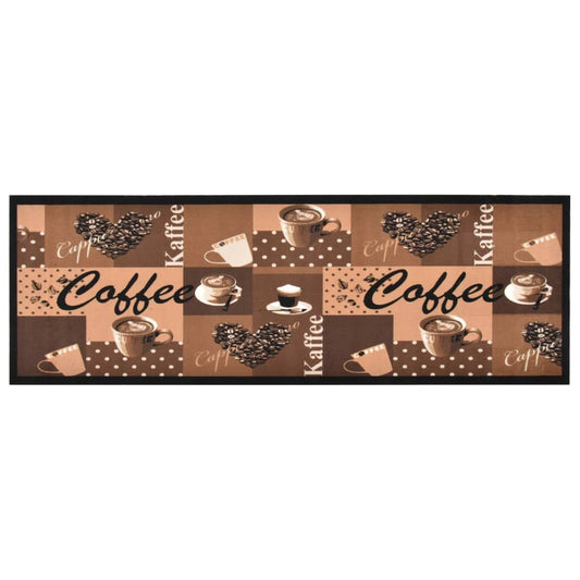 "Coffee brown" mintájú mosható konyhaszőnyeg 60 x 180 cm