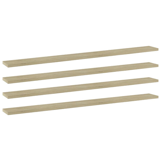 4 db sonoma-tölgy színű forgácslap könyvespolc 100 x 10 x 1,5 cm