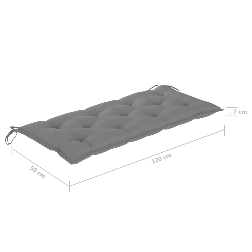 tömör tíkfa hintaágy szürke párnával 170 cm