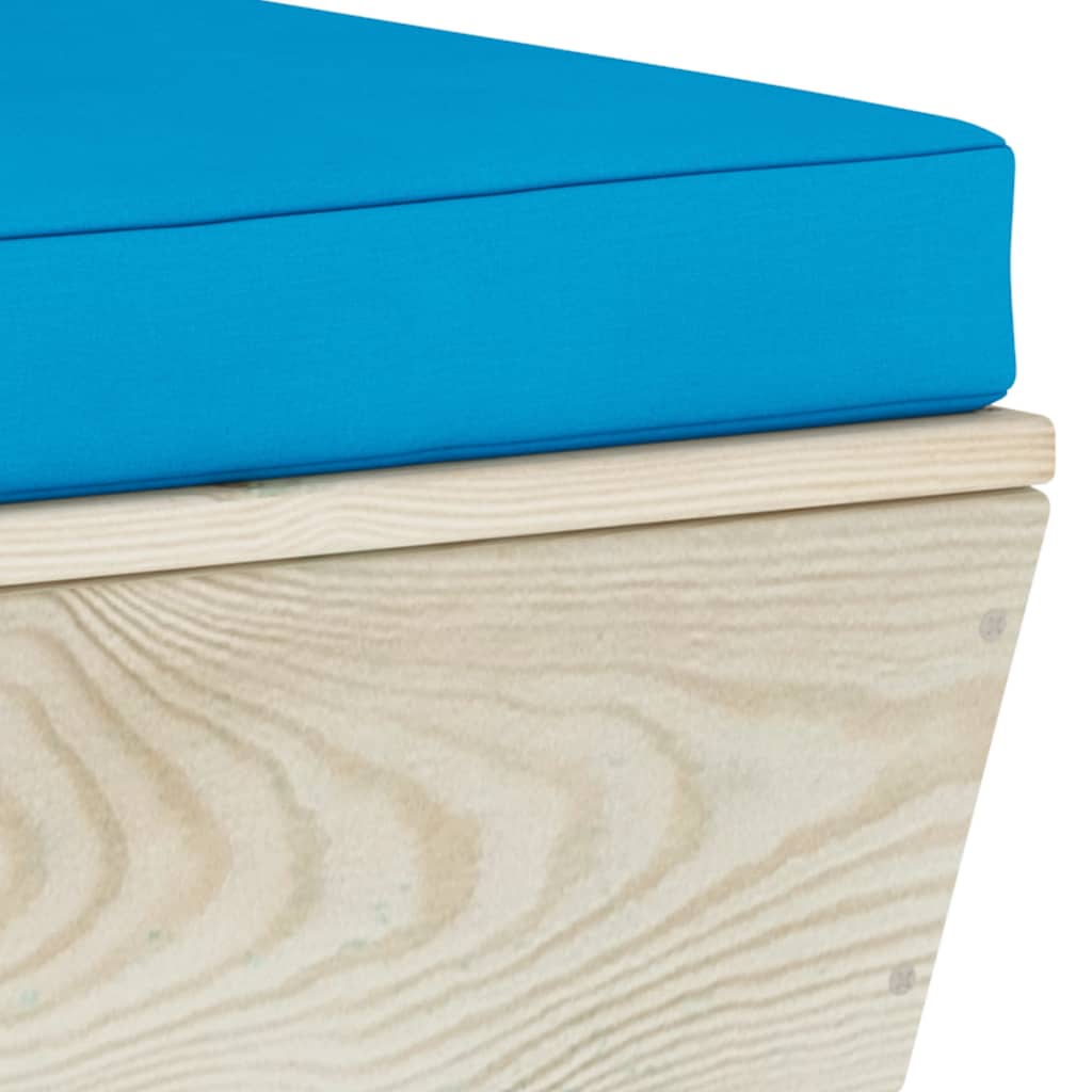 impregnált lucfenyő kerti raklap középső kanapé párnákkal