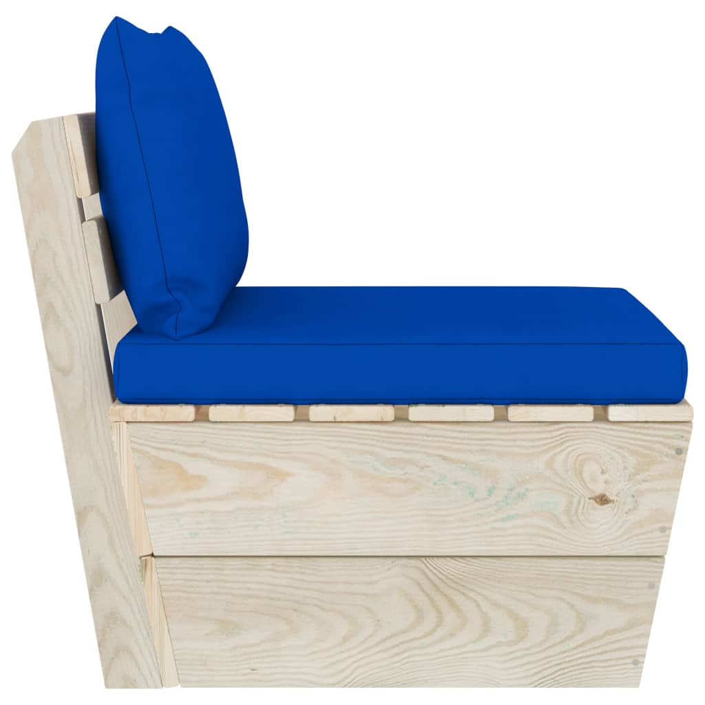 impregnált lucfenyő kerti raklap középső kanapé párnákkal