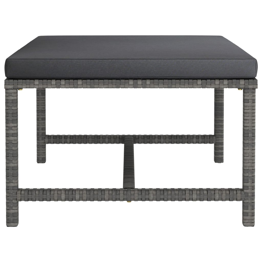 9 részes szürke polyrattan kerti ülőgarnitúra párnákkal