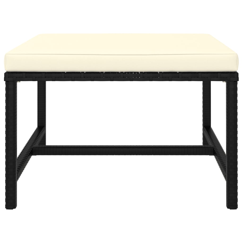 6 részes fekete polyrattan kerti ülőgarnitúra párnákkal