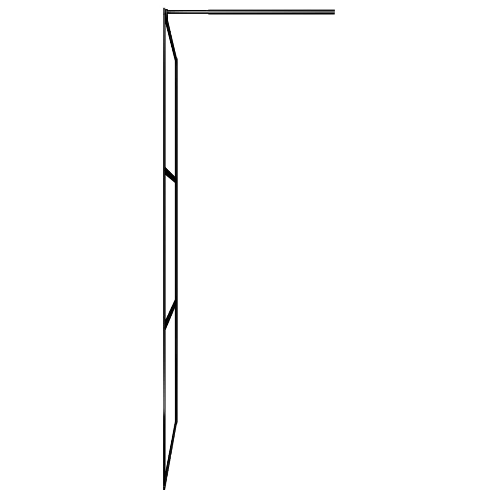 fekete zuhanyfal átlátszó ESG üveggel 80 x 195 cm