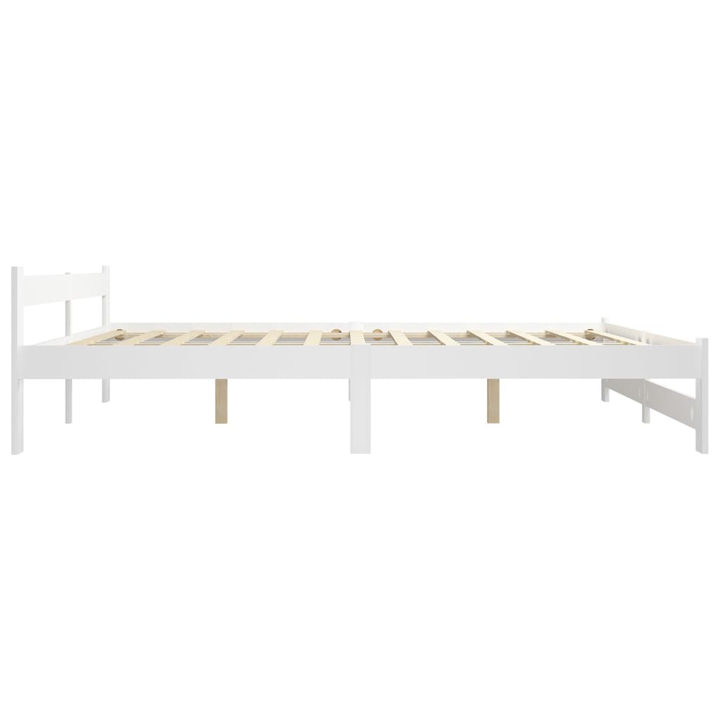 fehér tömör fenyőfa ágy matrac nélkül 120 x 200 cm
