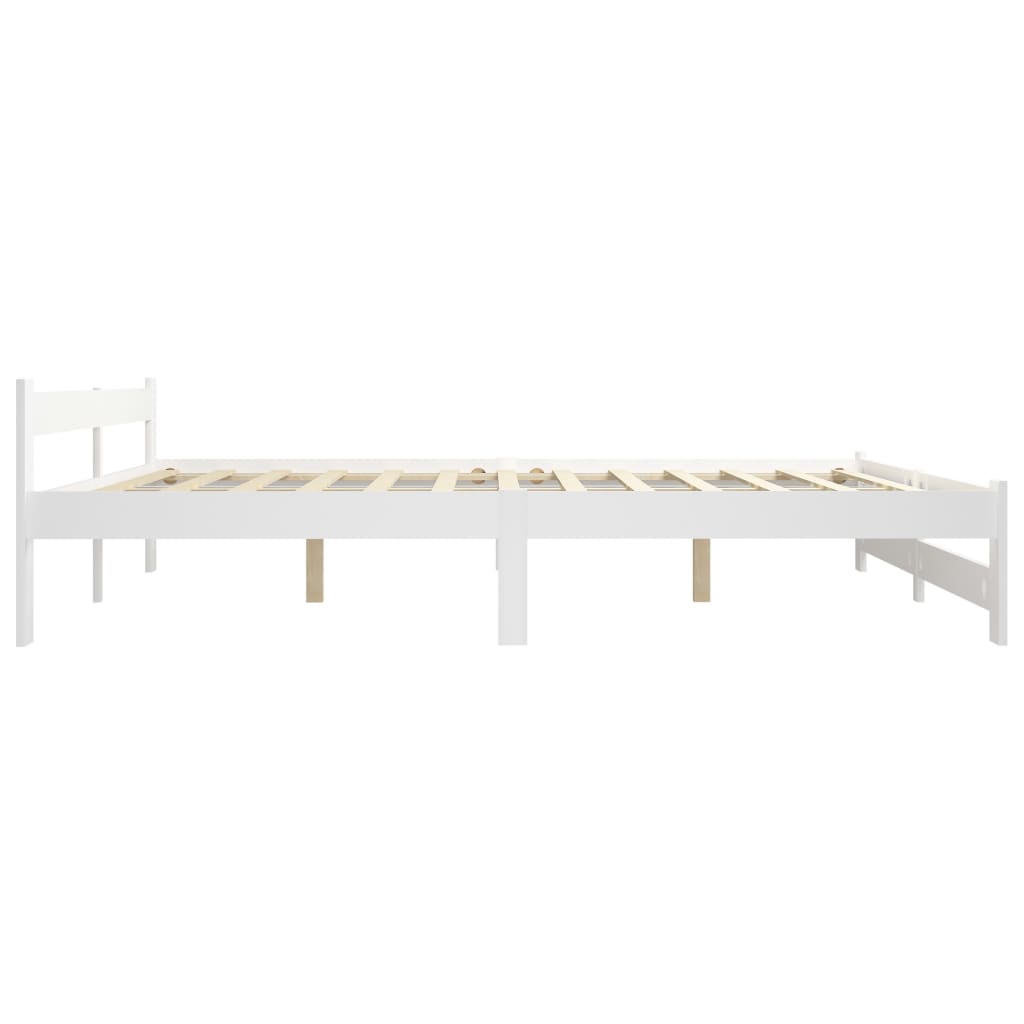 fehér tömör fenyőfa ágykeret matrac nélkül 200 x 200 cm