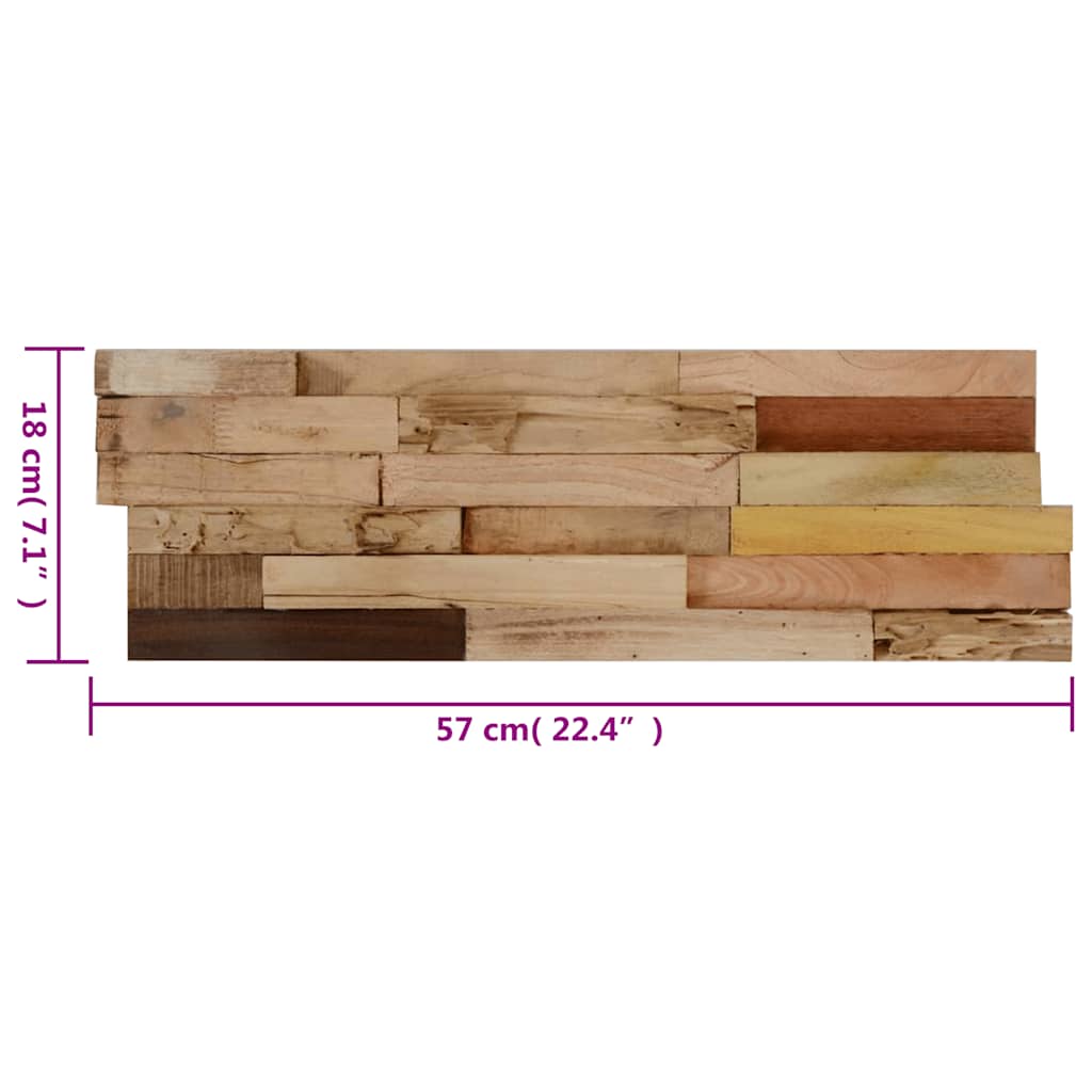 10 db újrahasznosított tíkfa falburkoló panel 1,03 m²