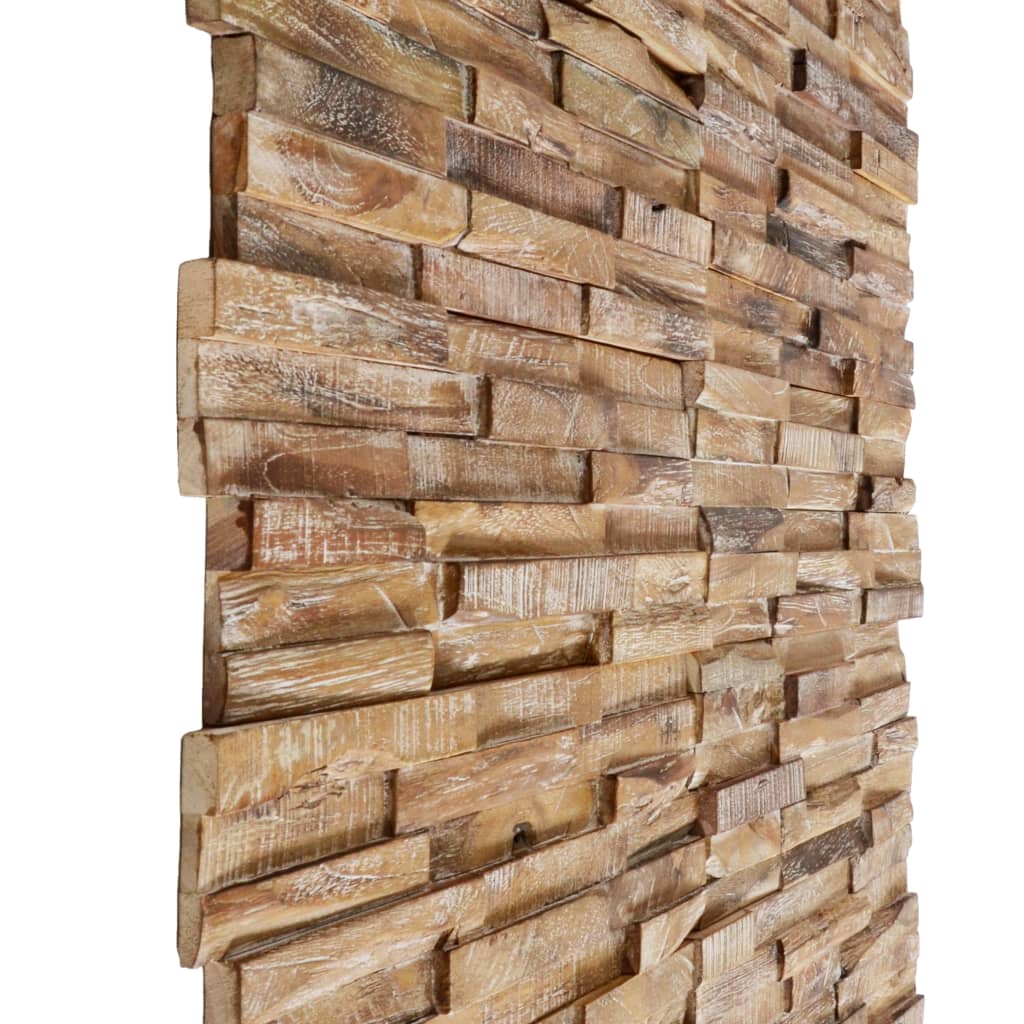 10 db tömör tíkfa 3D falburkoló panel 1,01 m²