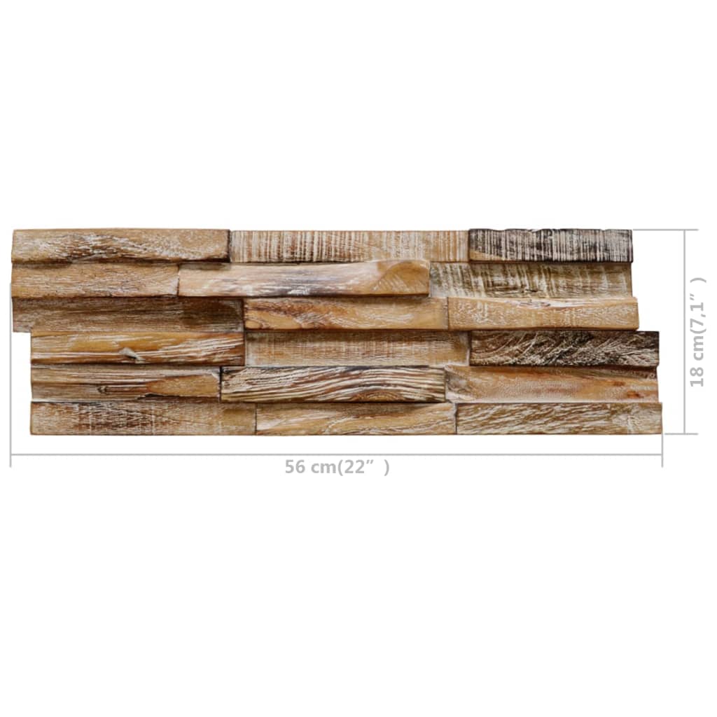 10 db tömör tíkfa 3D falburkoló panel 1,01 m²