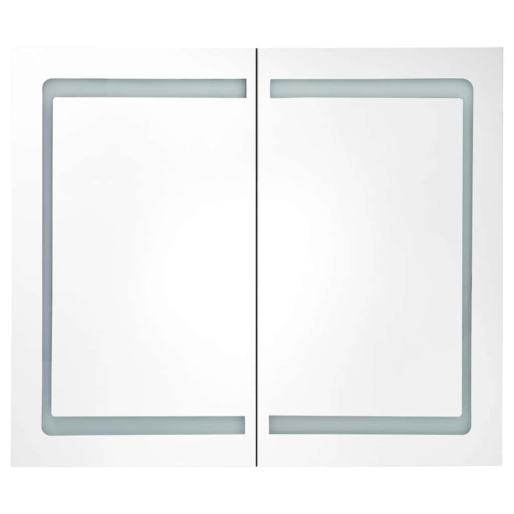 tükrös fürdőszobaszekrény LED világítással 80 x 12,2 x 68 cm