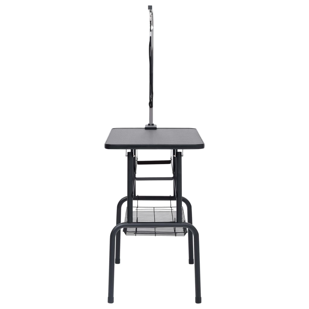 állítható kutyakozmetikai asztal 1 hurokkal és kosárral