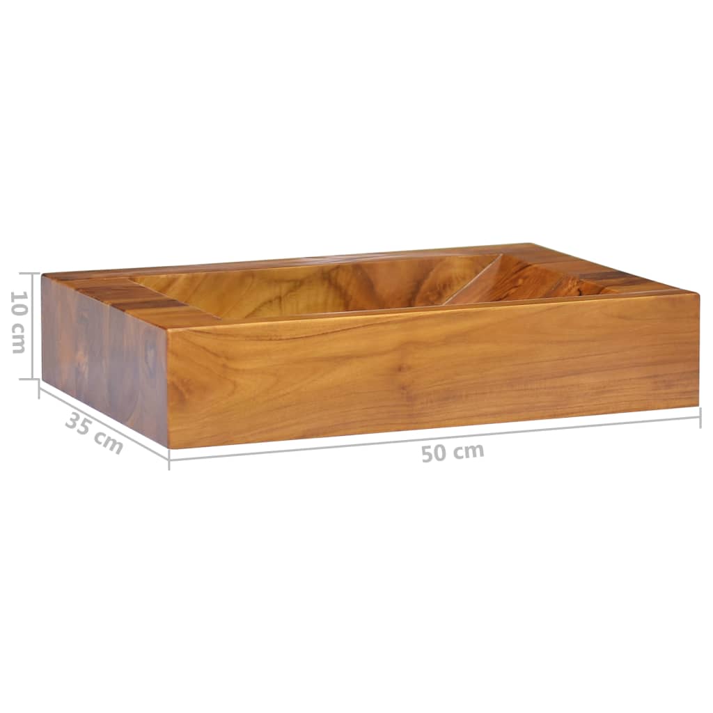tömör tikfa mosdókagyló 50 x 35 x10 cm