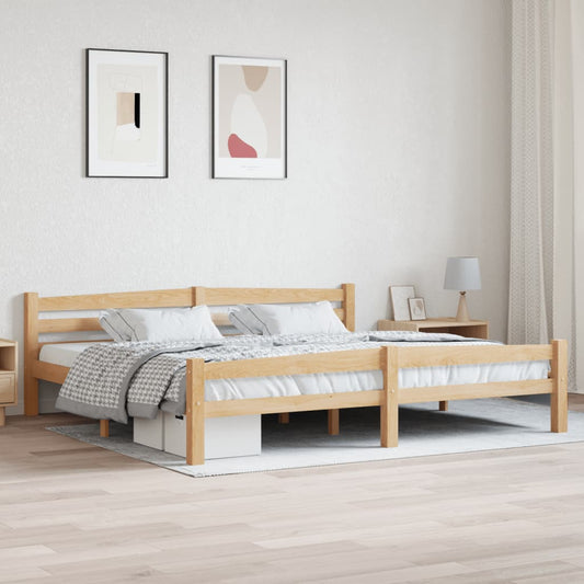 tömör fenyőfa ágykeret matrac nélkül 200 x 200 cm