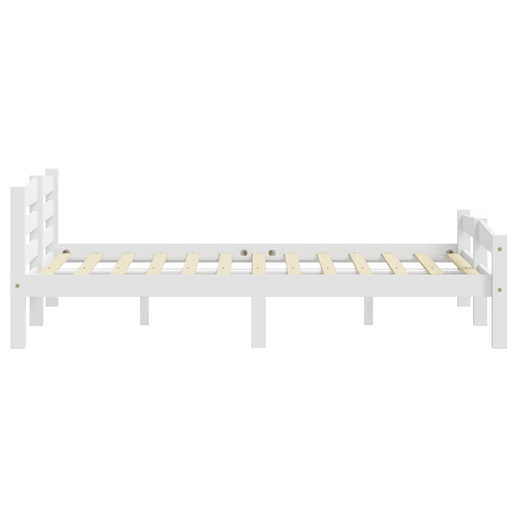 fehér tömör fenyőfa ágykeret matrac nélkül 200 x 200 cm
