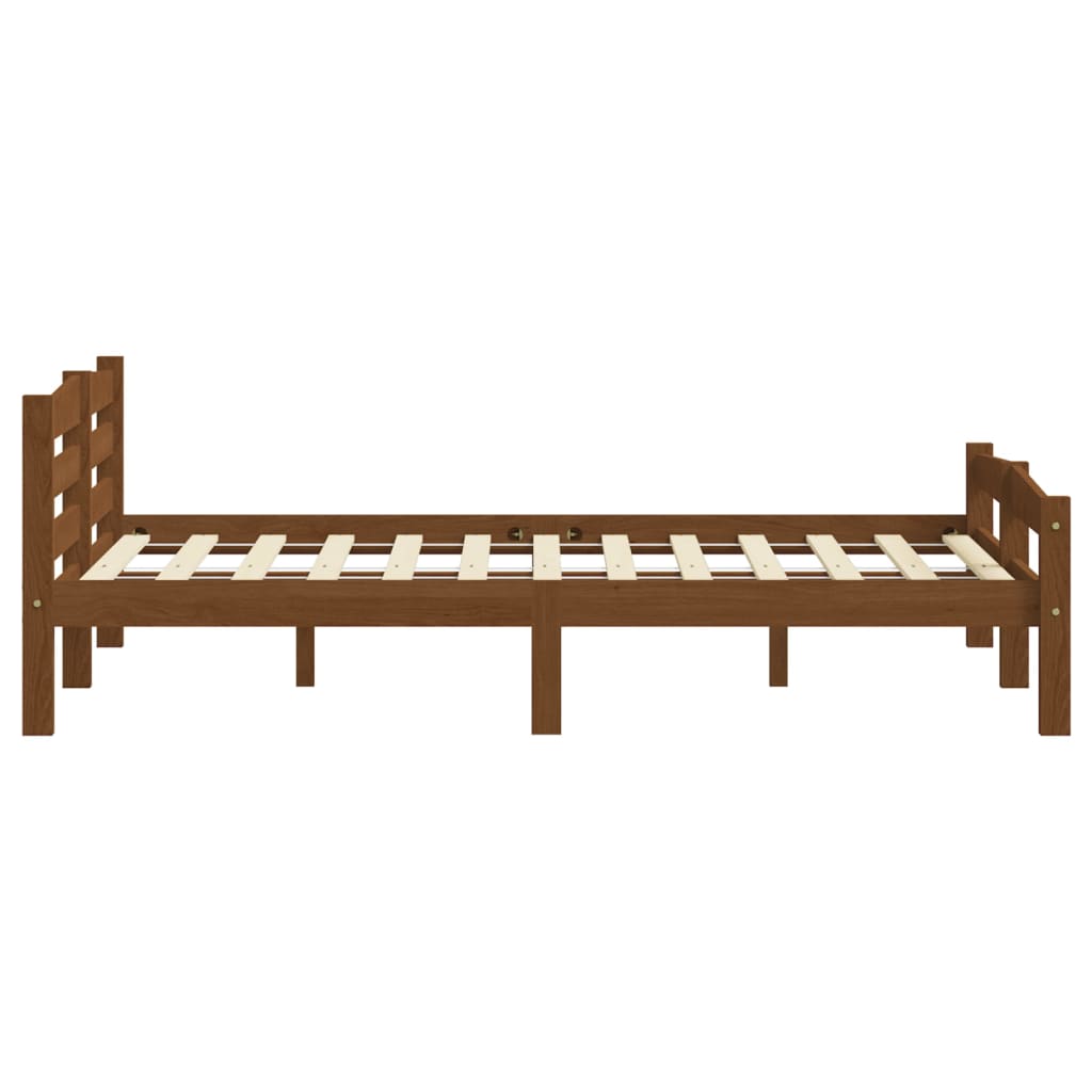 mézbarna tömör fenyőfa ágykeret matrac nélkül 200 x 200 cm