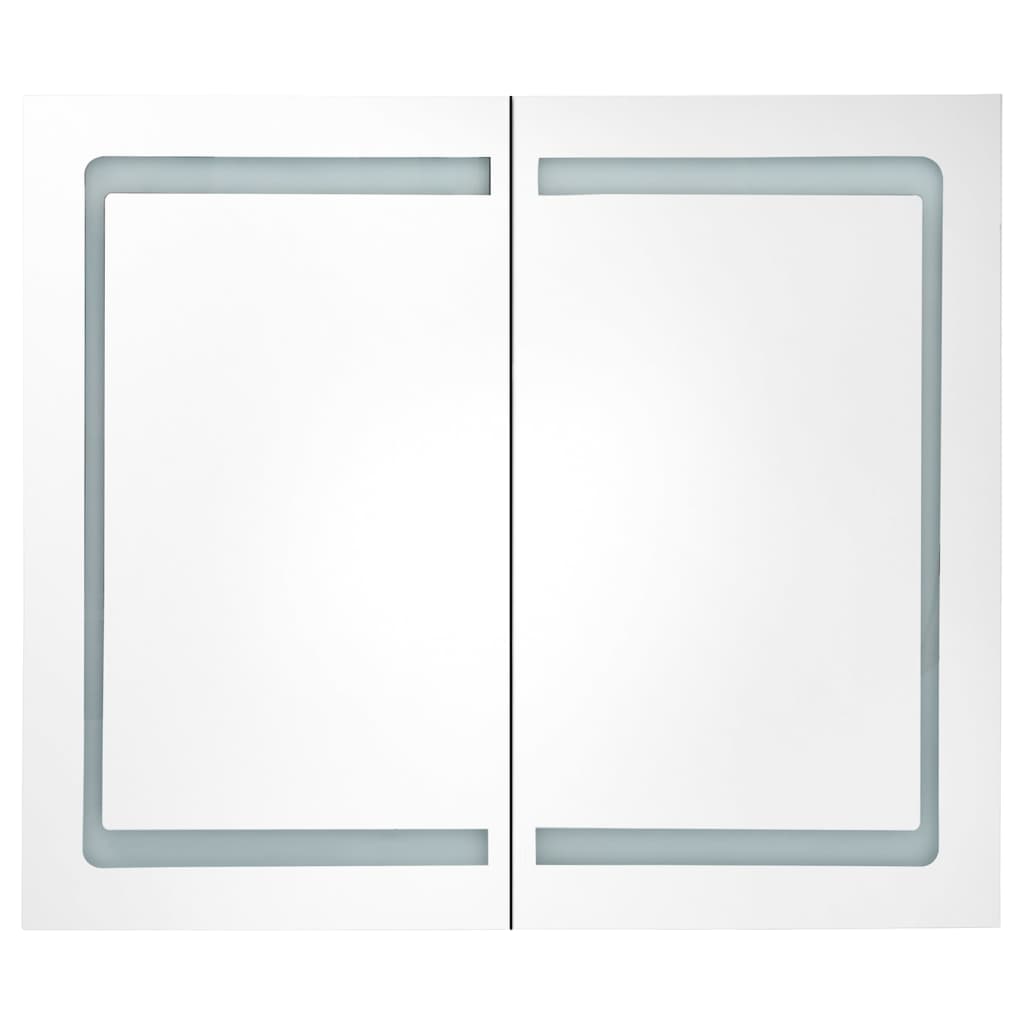 szürke LED-es tükrös fürdőszobaszekrény 80 x 12 x 68 cm