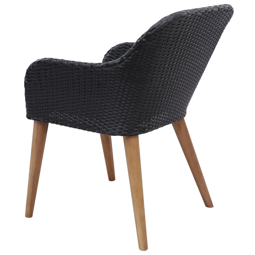 5 részes fekete kerti étkezőgarnitúra