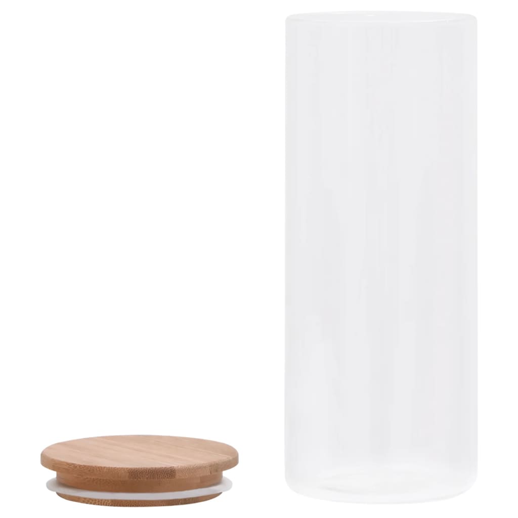 6 db üvegedény bambuszfedéllel 1000 ml