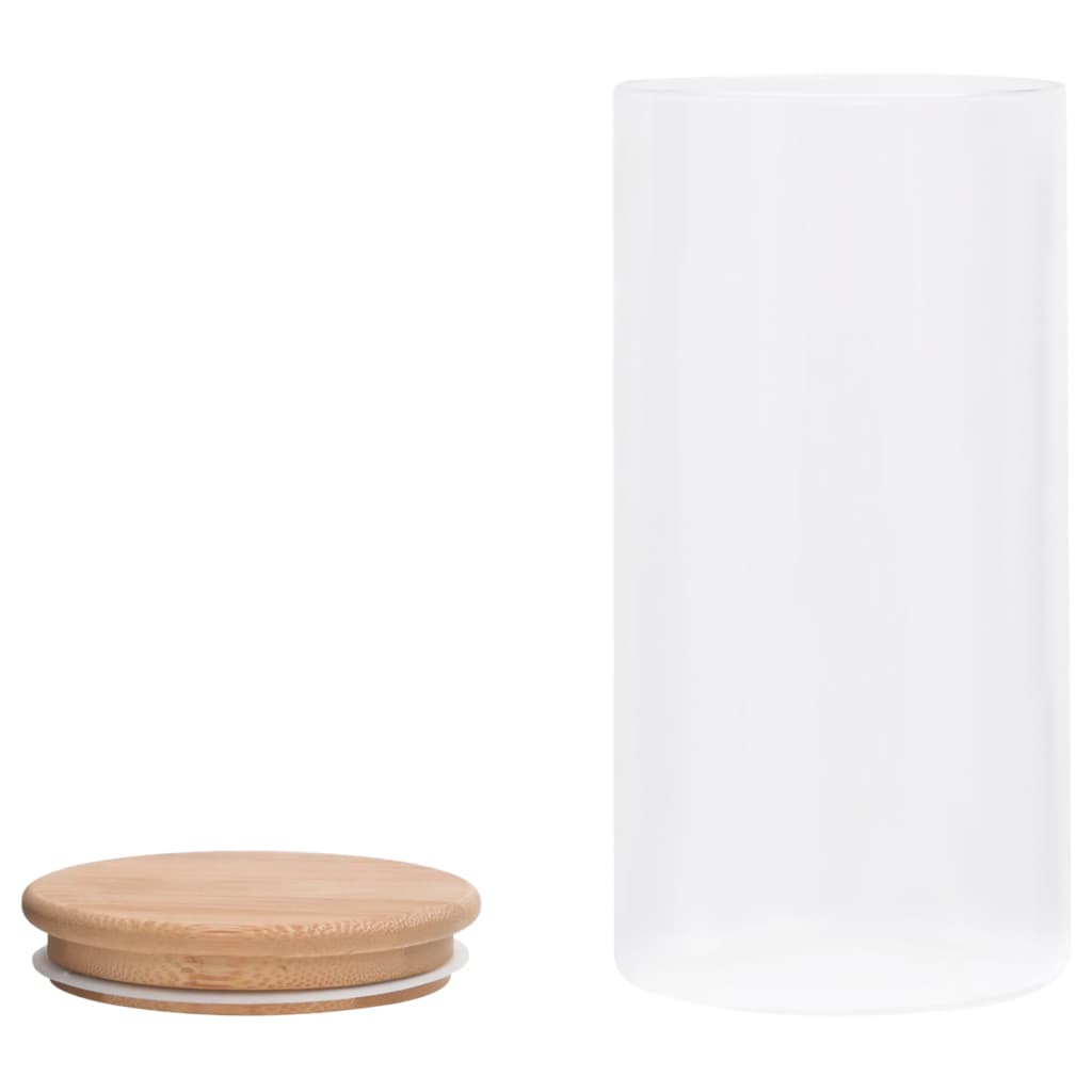 4 db üvegedény bambuszfedéllel 1200 ml