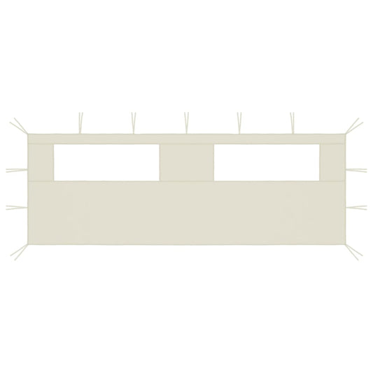 krémszínű ablakos pavilonfal 6 x 2 m