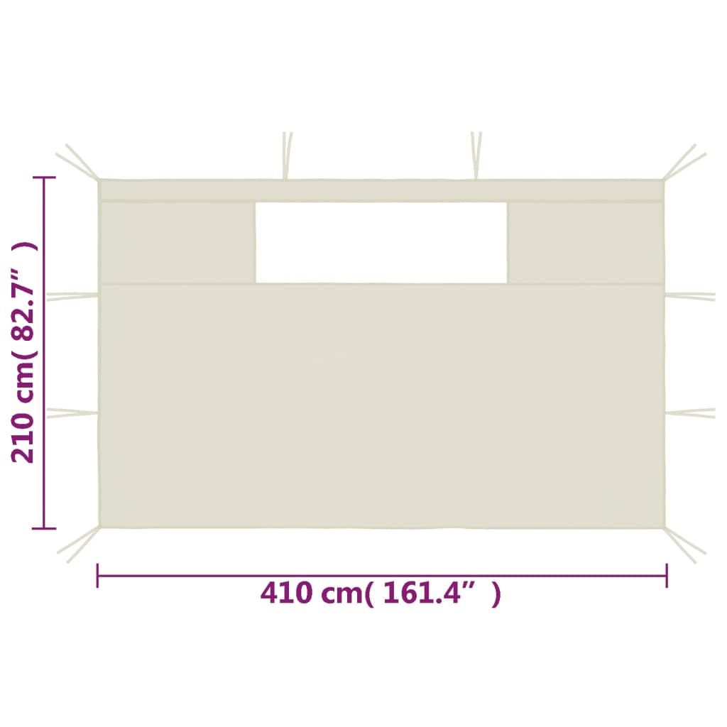 2 db krémszínű ablakos pavilonfal